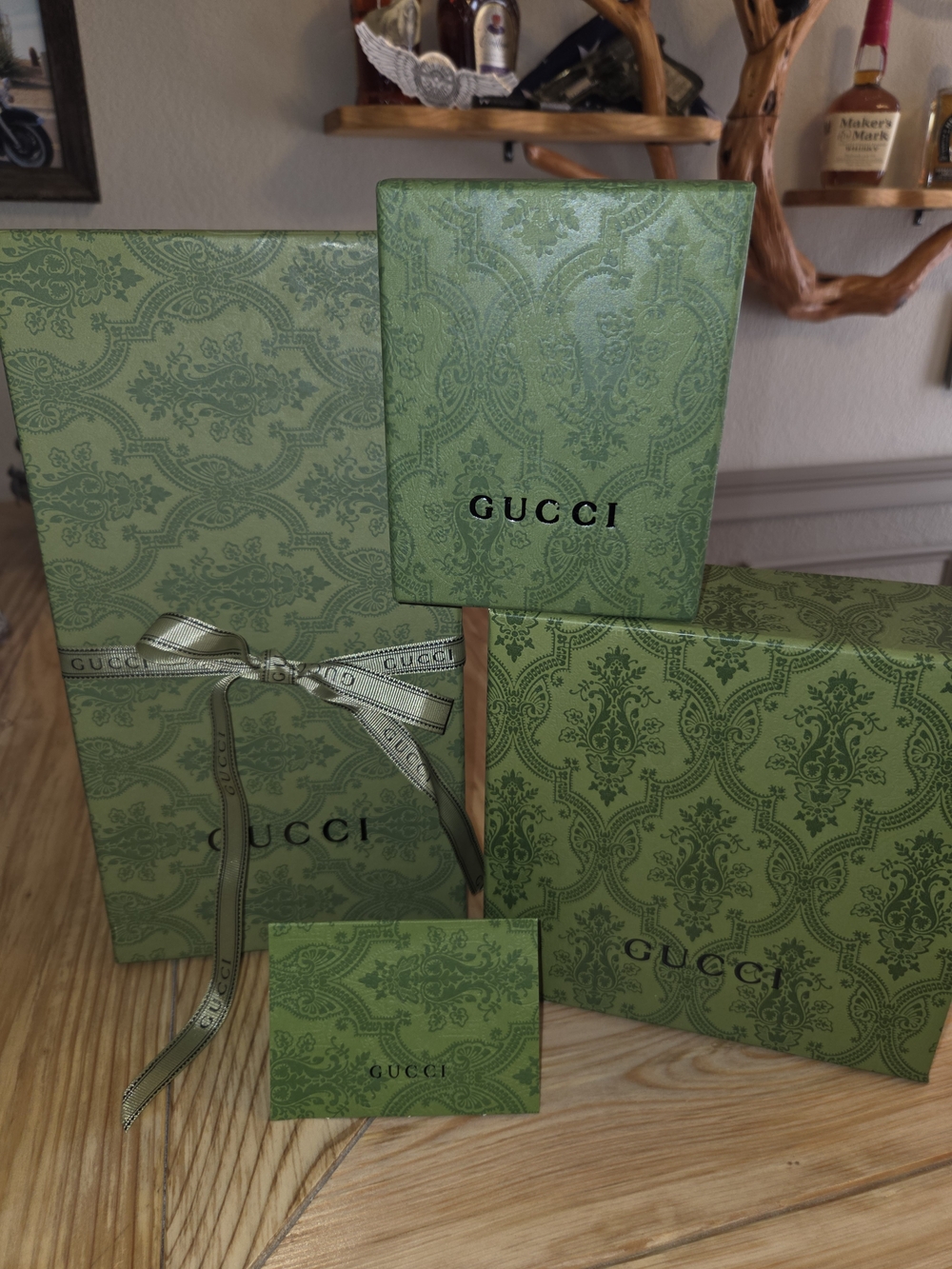 Gucci Green Patterned Gift Boxes Set